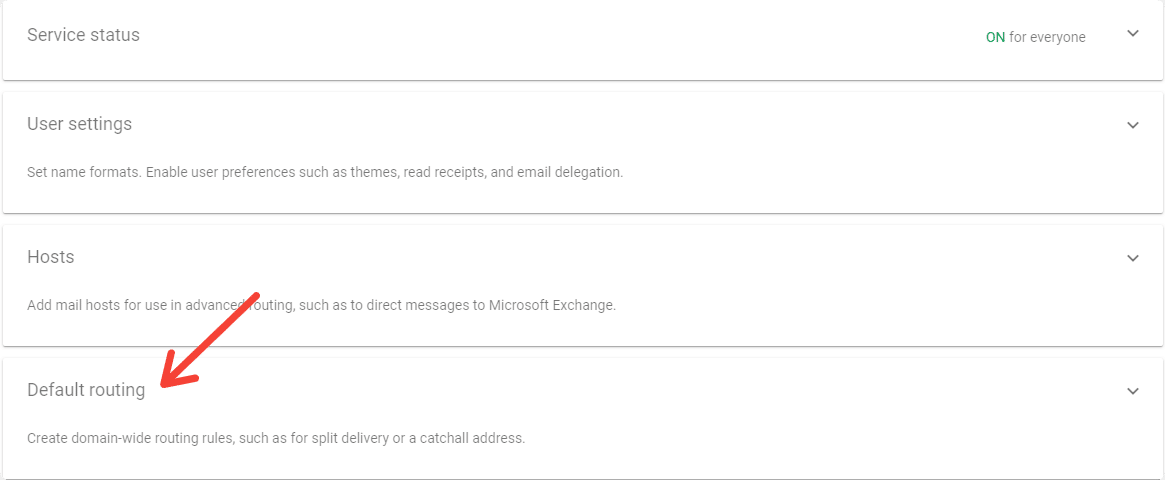 Gsuite forwarding rule settings