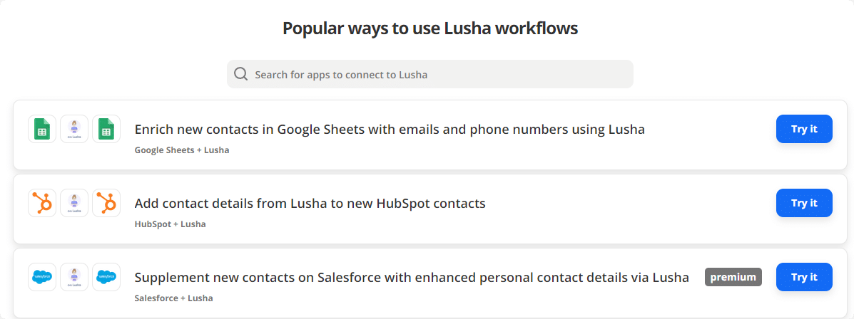 Lusha Zapier Integration